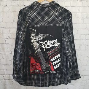 Upcycled My Chemical Romance Plaid Shirt XL MCR